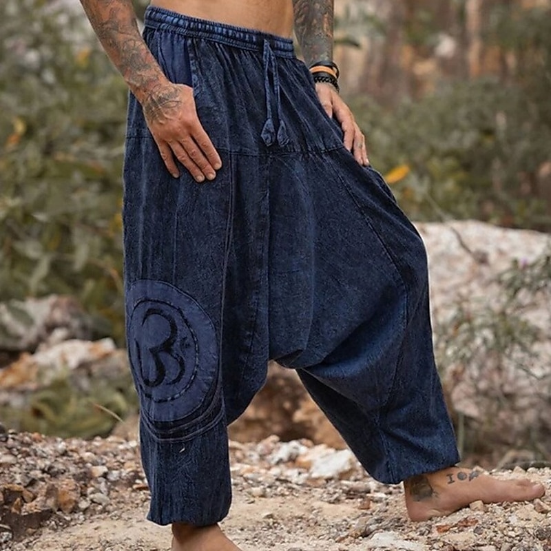 Retro Vintage Medieval Renaissance Pirate Pants Pirate Viking Solid Color Fancy Dress Men's Pirate Halloween Carnival Vacation Casual Daily LARP Adults' Pants Spring & Summer3