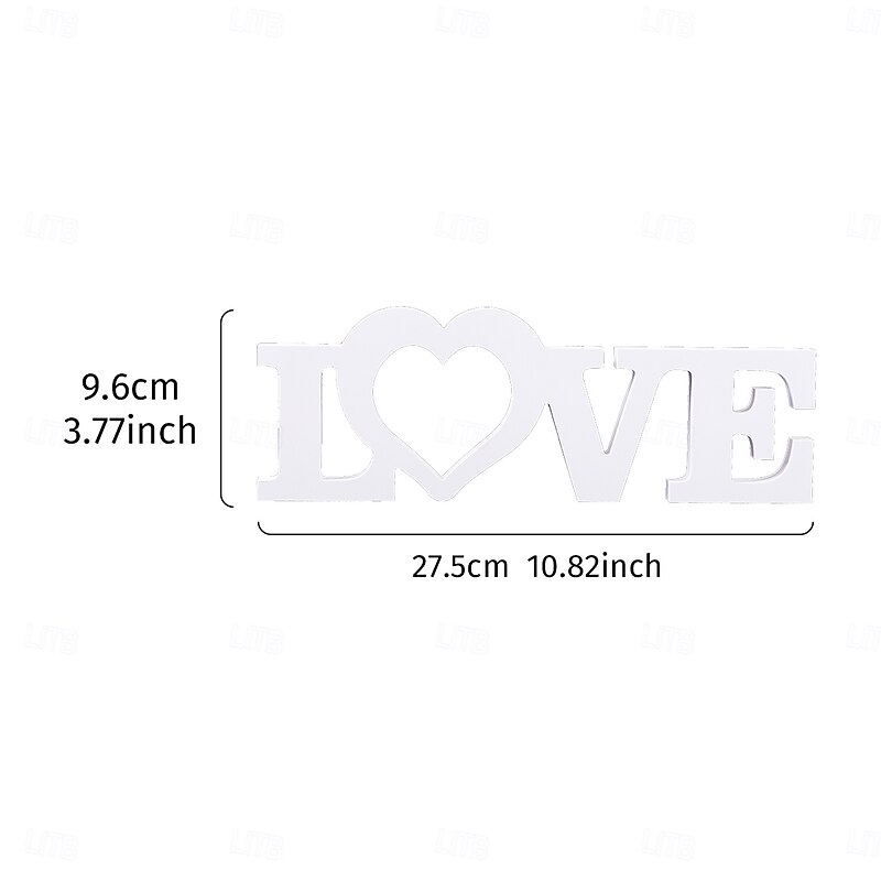 White "LOVE" Letter Tabletop Decor, PVC Freestanding Sign, Romantic Valentine's Day, Wedding, Anniversary Decoration, Warm Indoor Desktop Letter Ornament for Home and Party Display3