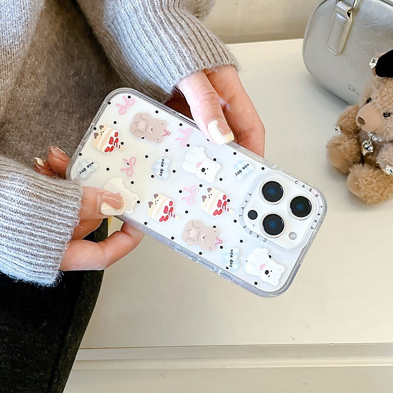 Phone Case For iPhone 16 15 14 Pro Max 16e 13 Back Cover Shockproof Cartoon TPU Acrylic2