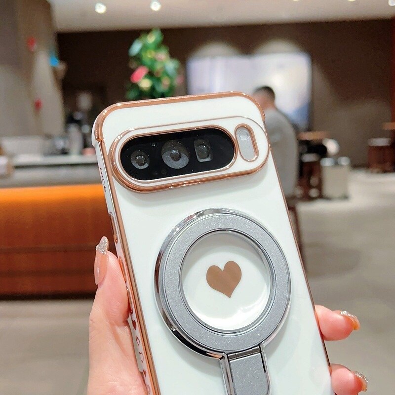 Phone Case For Google Pixel 9 Pro Pixel 9 Pro XL Pixel 8 Pro Pixel 8 Pixel 9 Back Cover with Stand Holder with Wrist Strap Shockproof Retro Plating4