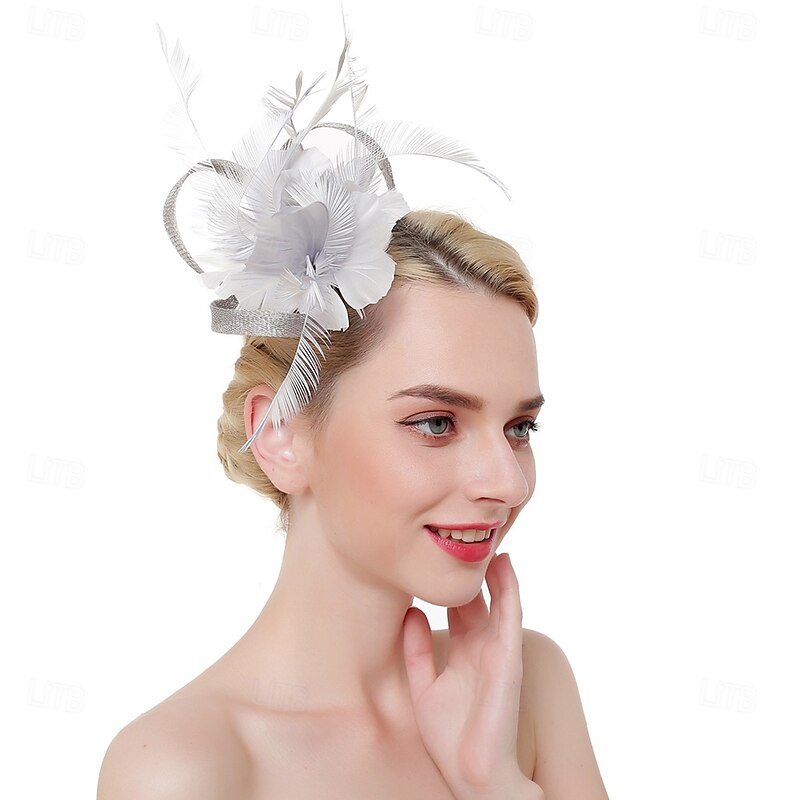 Fascinators Organza Fedora Hat Floppy Hat Veil Hat Wedding Tea Party Kentucky Derby Horse Race Ladies Day Elegant Vintage Simple With Feather Pure Color Headpiece Headwear3