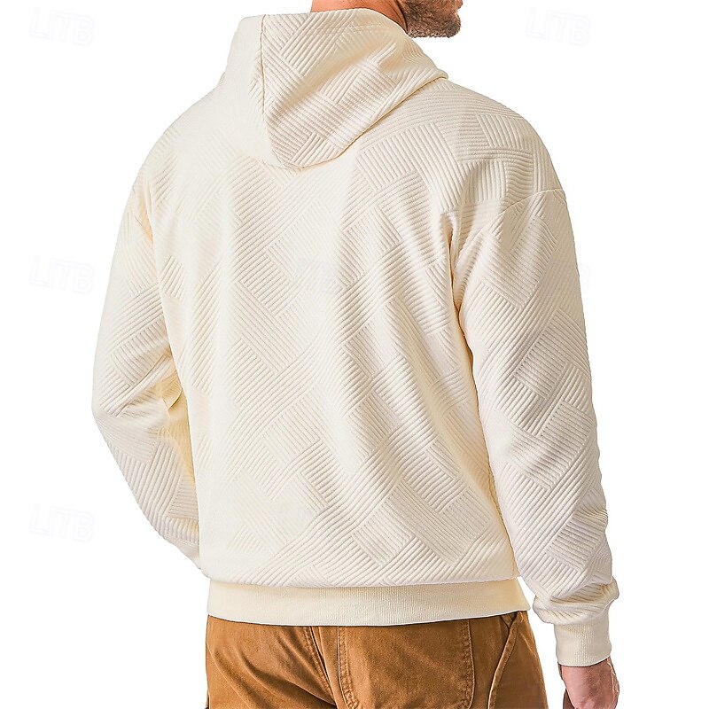 Men's Hoodie Apricot Black Hooded Plain Jacquard Pocket Sports & Outdoor Daily Holiday Polyester Streetwear Basic Casual Summer Spring Clothing Apparel Hoodies Sweatshirts3