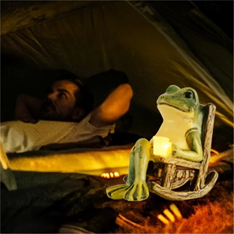 LED Solar Outdoor Lights Courtyard Balcony Garden Decoration Window Sill Ornaments Courtyard Layout Waterproof Creative Led Frog Shaped Lights  1PC2