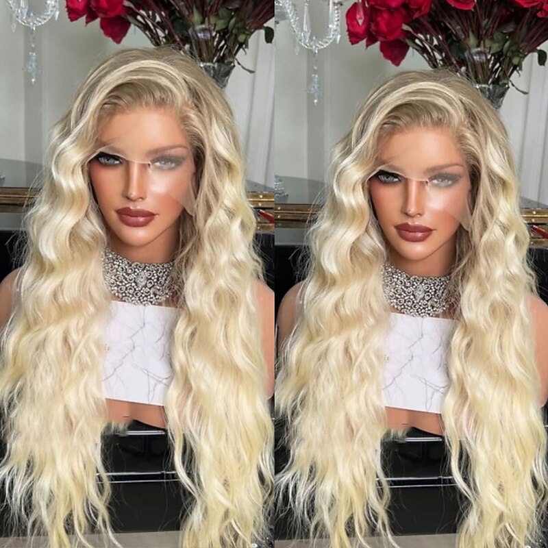 Unprocessed Virgin Hair 5x5 Closure 13x4 Lace Front Wig Layered Haircut Brazilian Hair Natural Wave Blonde Wig 130% 150% Density Ombre Hair Natural Hairline 100% Virgin Glueless For Women Long Human4