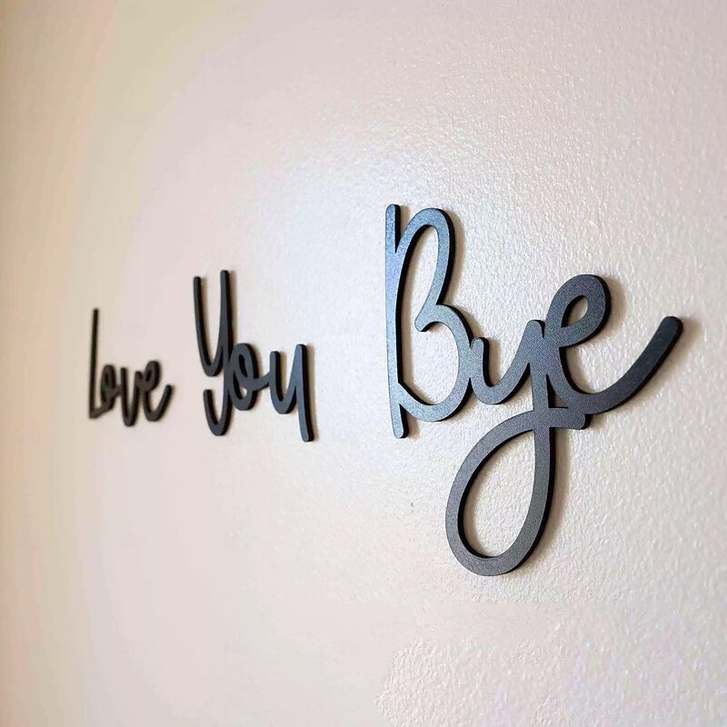love you bye sign Above Door Topper Decoration, Wooden Script Decor Sign for Door,Home,Windows and Walls, Christmas Valentine's Wedding Thanksgiving Gift3