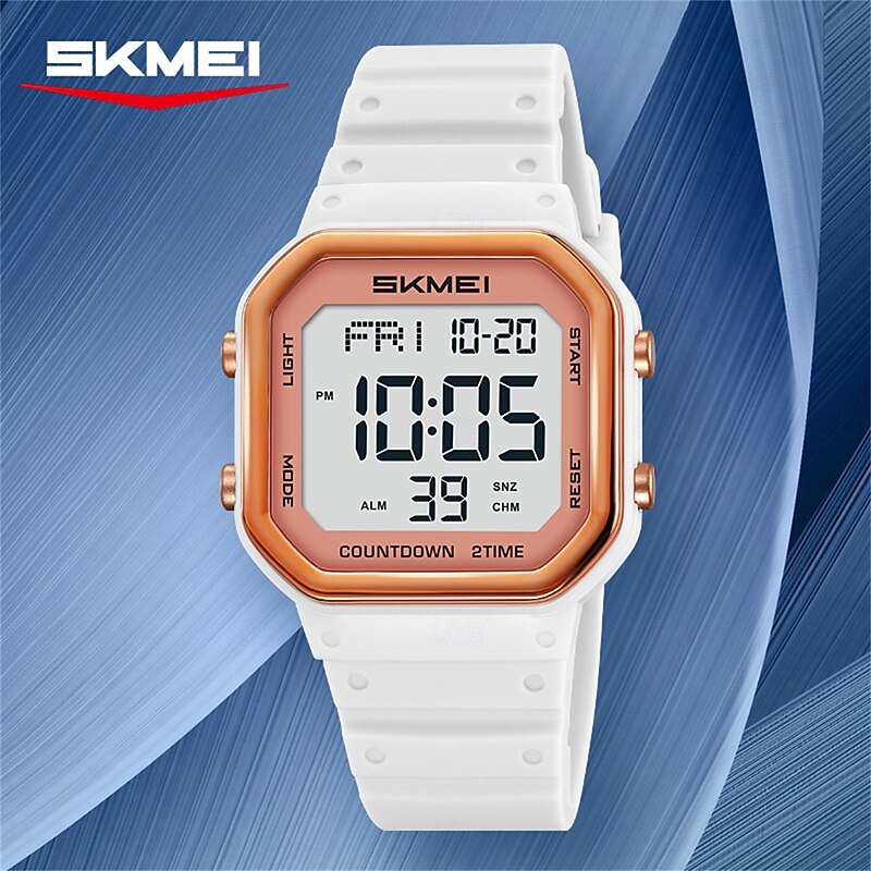 SKMEI Ins Wind Square Multi functional Waterproof Electronic Watch for Male and Female Students