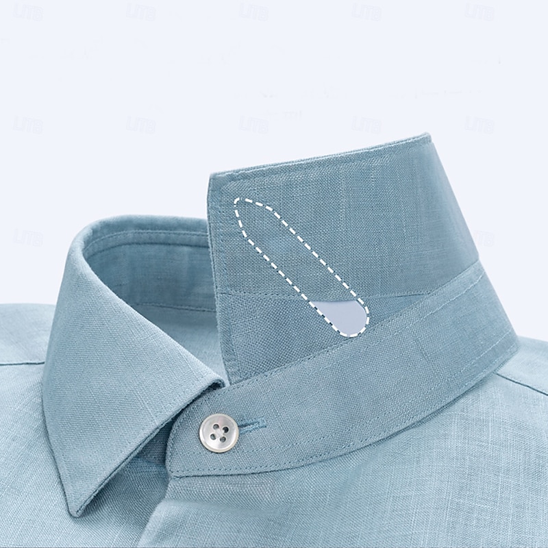 Men's Shirt Blue Army Green Beige Long Sleeve Solid Color Rolled collar Outdoor Causal Buttons Clothing Apparel Daily Casual Daily Leisure4