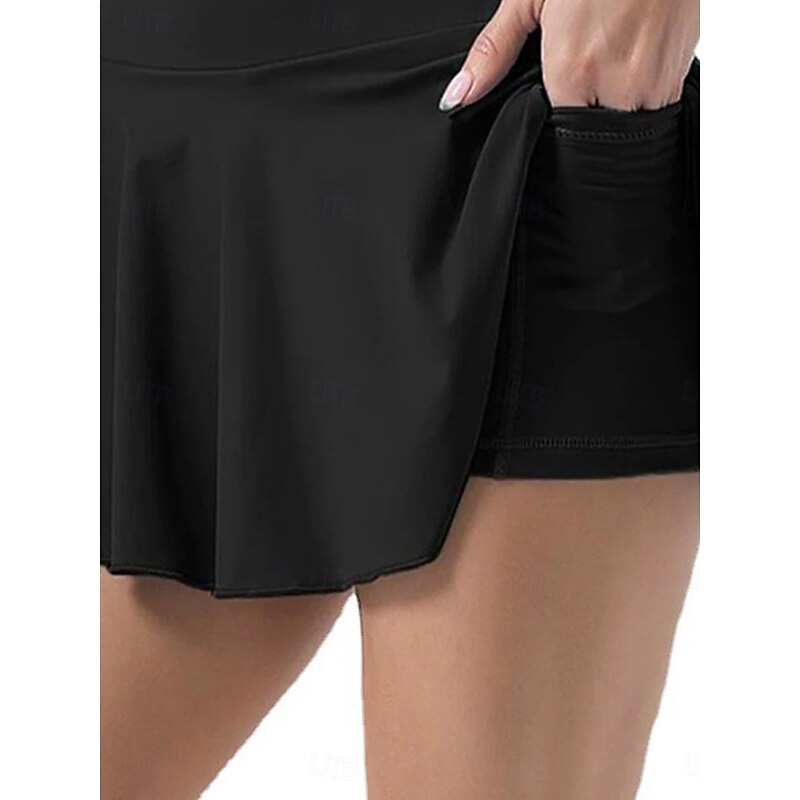 Women's Skort Short Skirt Sweatpants Skort Fashion Streetwear Casual Short High Waist Plain Elastic Waistband Comfy Soft Comfortable High Elasticity Outdoor Street Sports Black White Pink Summer3