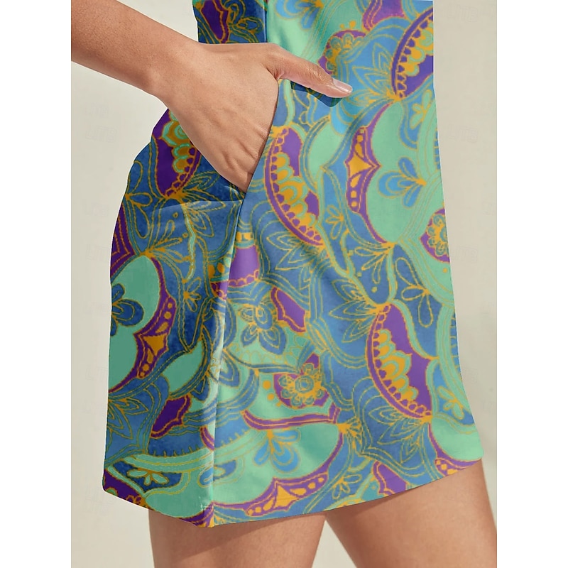 Women's Golf Dress Forest Green Sleeveless Ladies Golf Attire Clothes Outfits Wear Apparel4