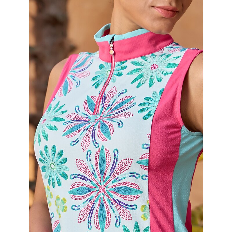 Women's Golf Polo Shirt Mint Green Sleeveless Top Ladies Golf Attire Clothes Outfits Wear Apparel3