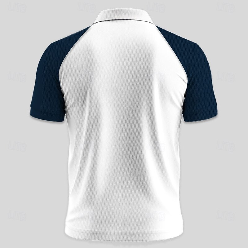 American Independence Day Men's American Flag Polo Short Sleeve Polo Shirts Collared Shirts Vintage Casual Outdoor Athleisure Buttons 3D Print Summer White Blue3