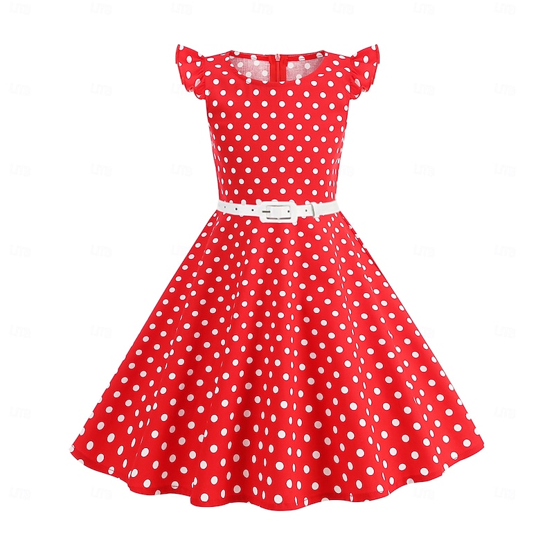 Retro Vintage 1950s Grease Outfits Dress Swing Dress Polka dots Fancy Dress Girls' Carnival Masquerade Daily Wear Bachelorette Party Adults' Dress Homecoming Dresses4