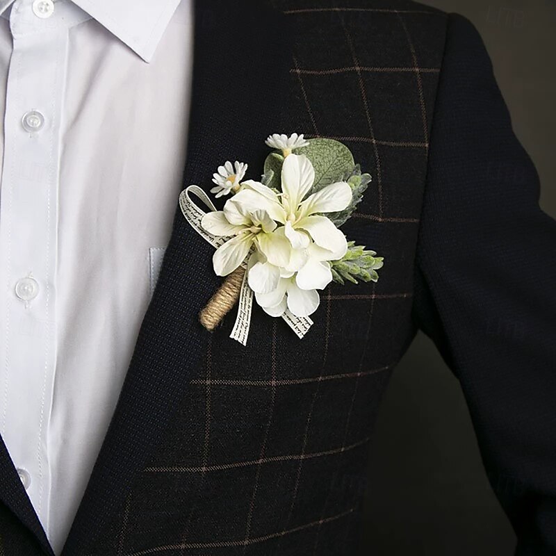 Men's Wedding Boutonniere for Groom and Groomsmen Flower Summer Wedding Accessories Party Suits Decorations2