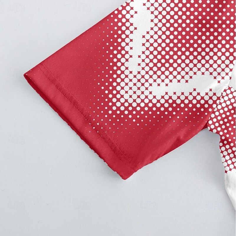 Men's Cycling Jersey Geometric Gradient Short Sleeve Bike Tee Tshirt Jersey with 3 Rear Pockets Mountain Bike MTB Quick Dry Anatomic Design Wicking Breathable Sports Dark Pink Dark Purple Red4