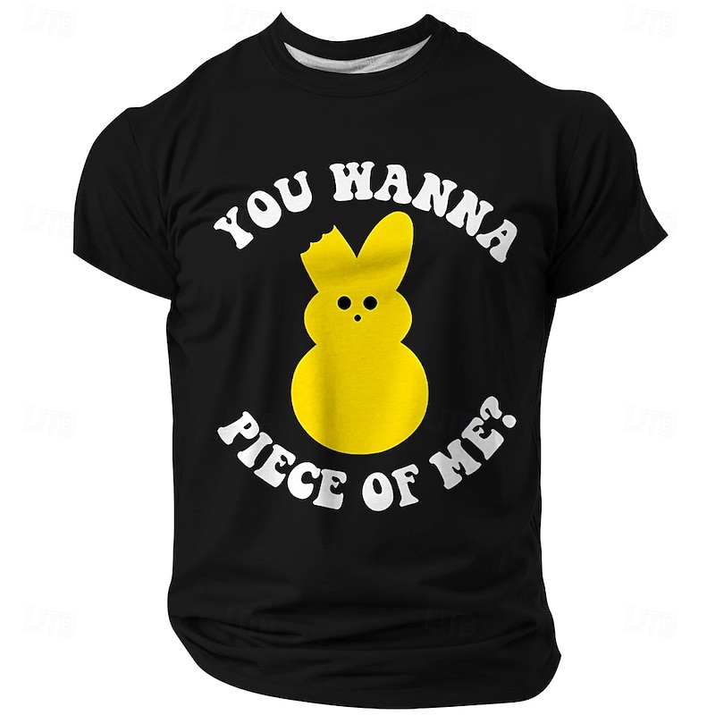Easter Men's Rabbit Funny T Shirt Short Sleeve T shirt Crew Neck Shirt Fashion Designer Party Street Black Green Summer Spring Clothing Apparel S M L XL XXL XXXL