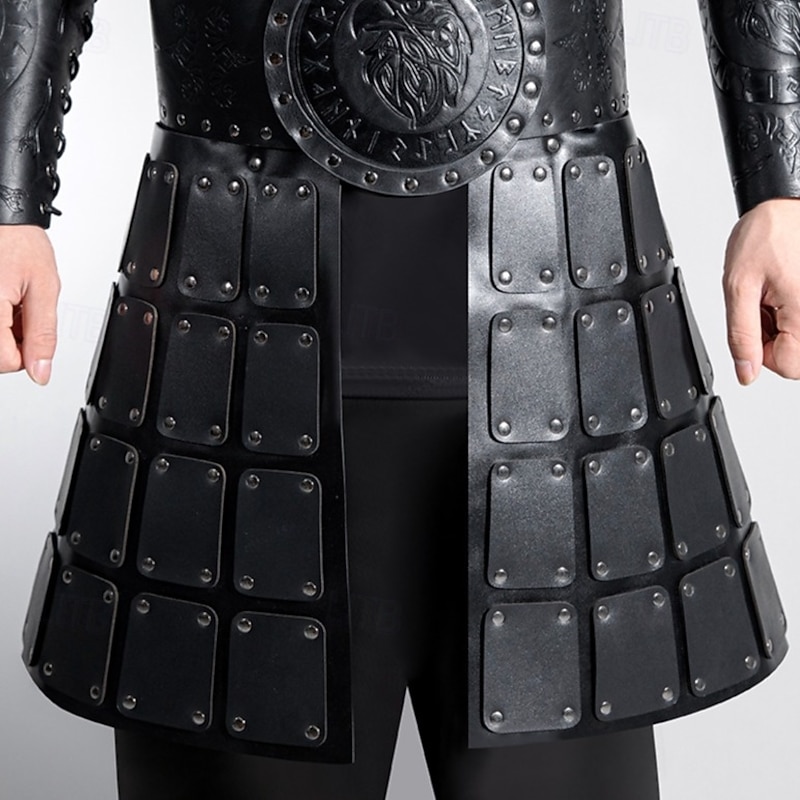 Retro Vintage Medieval Renaissance Skirt Armor Lamellar Skirt Warrior Viking Men's Viking Halloween Carnival Performance Party LARP Adults' Skirt (Belt Not Included)