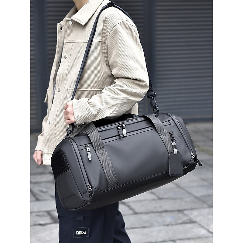 Waterproof Travel Duffel Bag with Shoe Compartment – Large Capacity Gym, Sports, and Overnight Luggage for Men & Women, Carry-On Weekender Bag with Trolley Sleeve3