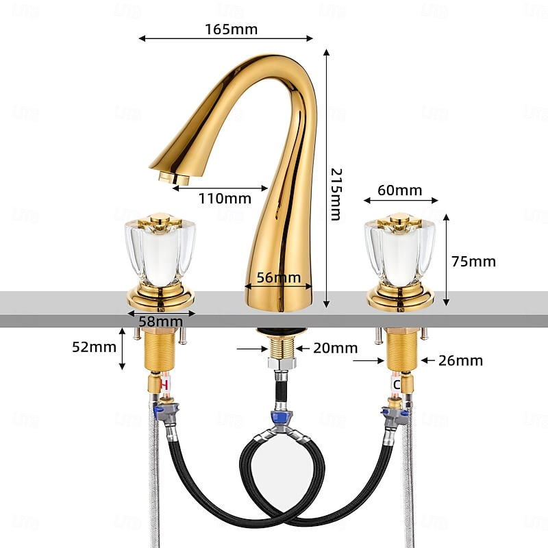 Bathroom Sink Faucet - Widespread Electroplated Centerset Two Handles Three HolesBath Taps3