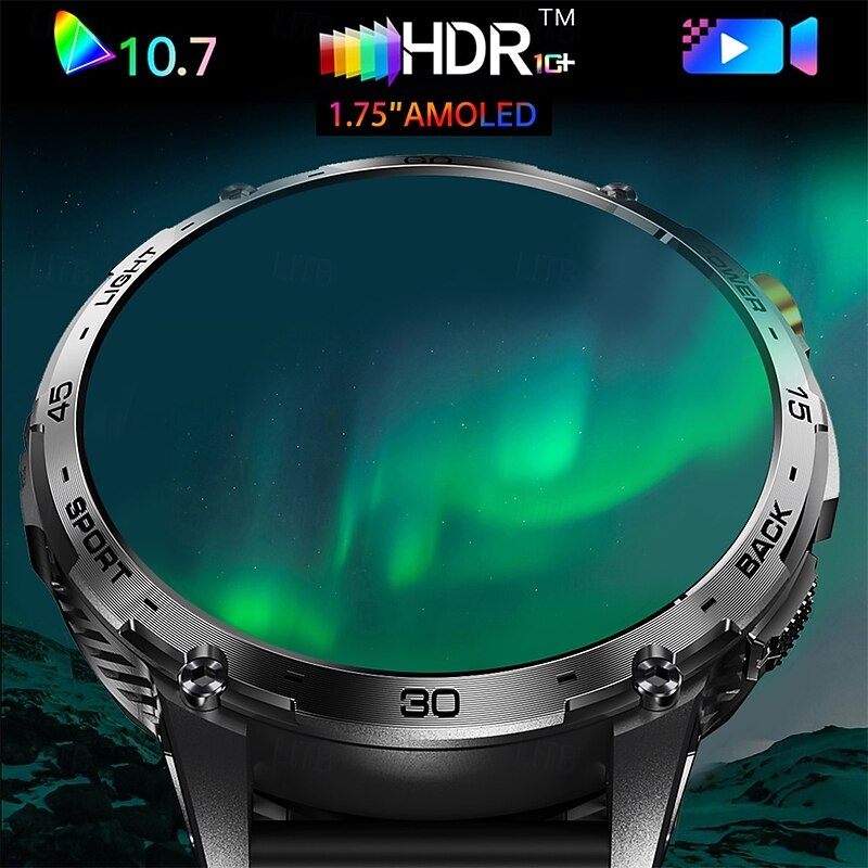 696 K69 Smart Watch 1.75 inch Smartwatch Fitness Running Watch Bluetooth Call Reminder Sleep Tracker Heart Rate Monitor Compatible with Android iOS Women Men Hands-Free Calls Message Reminder IPX-04