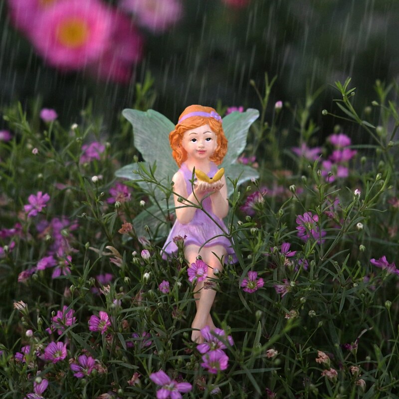 Flower Fairy Resin, Fairy Garden Resin, Fairy Figurines for Outdoor Garden Yard Lawn Supplies Home Decor3