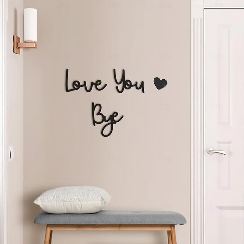 love you bye sign Above Door Topper Decoration, Wooden Script Decor Sign for Door,Home,Windows and Walls, Christmas Valentine's Wedding Thanksgiving Gift4