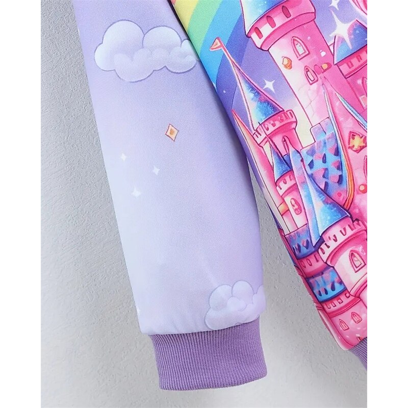 Girls' 3D Unicorn Hoodie Coat Outerwear Long Sleeve Spring Fall Adorable Sport Kids 4-12 Years Zip Street Daily Regular Fit4