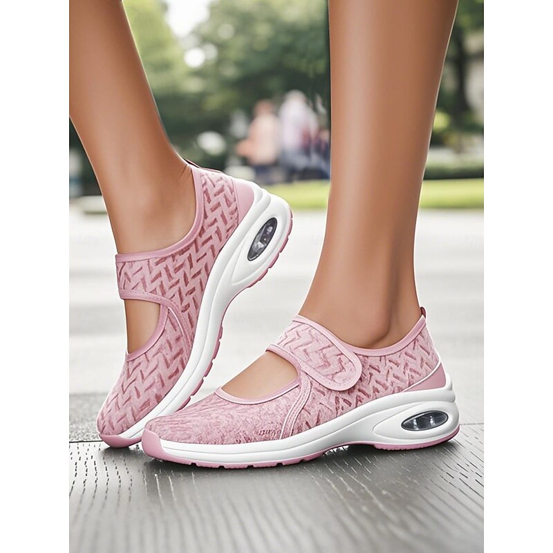 Women's Air Cushion Mary Jane Sneakers – Comfortable Slip-On Walking Shoes for Daily Wear