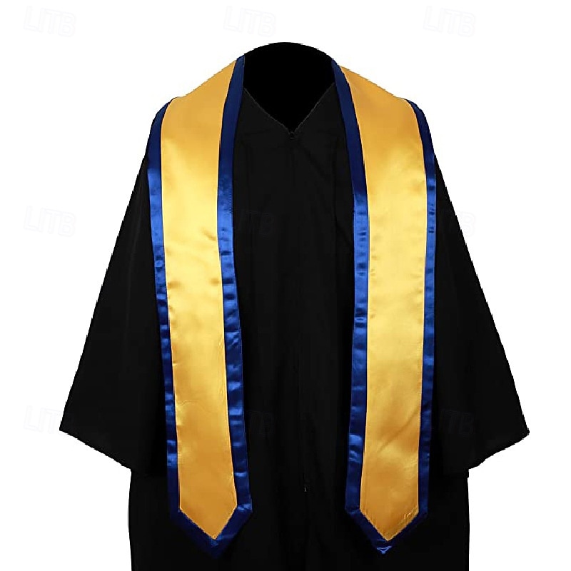 Unisex Graduation Stole, Plain Graduation Sash, Honor Stole for Students, Satin Graduation Stole, Honor Ceremony Sash, Bachelor Gown Scarf