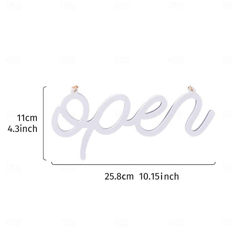 White "OPEN" Letter Hanging Sign, Lightweight PVC Wall Decor, Warm and Inviting Entryway Decoration, Freestanding or Wall-Mounted Plaque for Home, Shop, Café, and Business Display3
