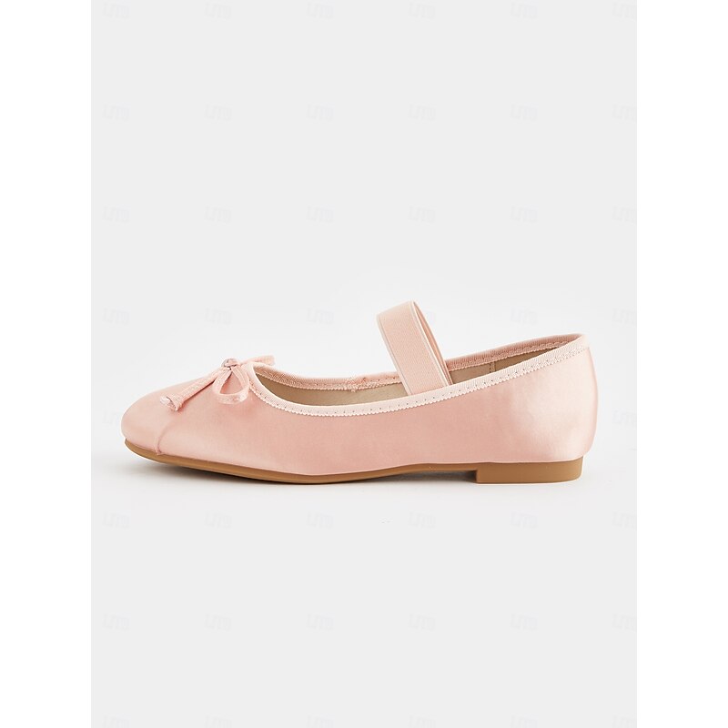 Women's Pink Mary Jane Ballet Flats – Soft Round Toe Slip-Ons with Bow Detail for Girls and Casual Daily Dates3