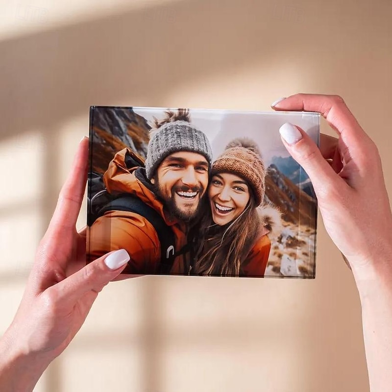 Personalized Photo Block Acrylic Glass Photo Block Custom Acrylic Block Photo Crystal Wedding gift Birthday Father's Day Weddings4