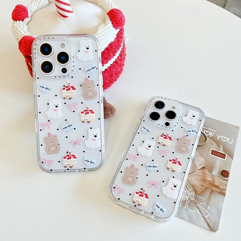 Phone Case For iPhone 16 15 14 Pro Max 16e 13 Back Cover Shockproof Cartoon TPU Acrylic4