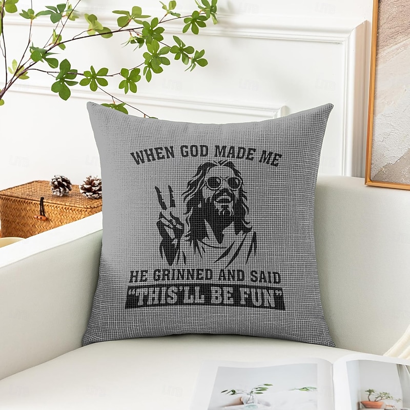 Easter Jesus Decorative Toss Pillows Cover 1PC Soft Square Couch Cushion Case Pillowcase for Bedroom Livingroom Sofa Chair Red Green Gray4