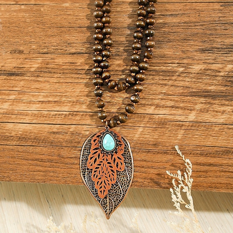 Women's necklace Vintage Street Leaf Necklaces2