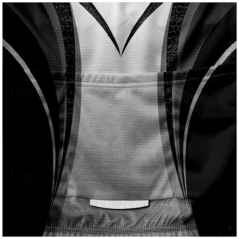 Men's Cycling Jersey Geometric Letter & Number Short Sleeve Bike Tee Tshirt Jersey with 3 Rear Pockets Mountain Bike MTB Quick Dry Anatomic Design Wicking Breathable Sports Black Grey Clothing Apparel3