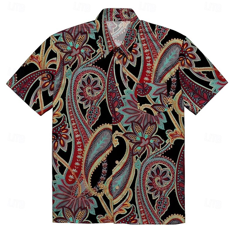 Retro Vintage 1970s Shirt Aloha Shirt Hippie Disco Floral Daisy Fancy Dress Men's Masquerade Vacation Party Pride Parade Adults' Shirt4