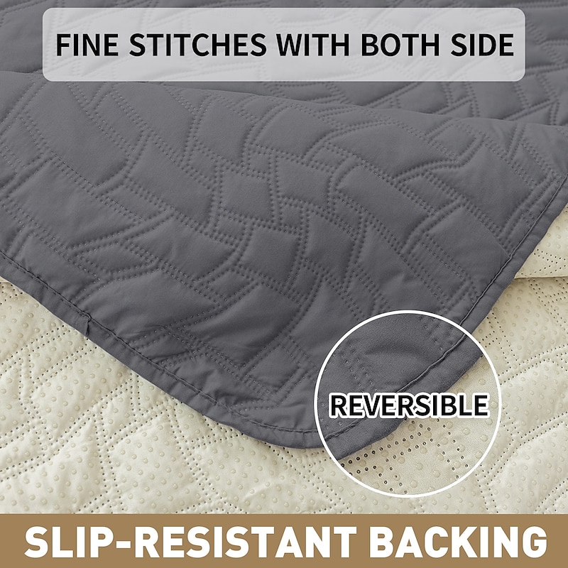 Waterproof Couch Cover for Cushion Couch Sofa Cover for Dogs Water Resistant Furniture Protector Cover with Foam Sticks Elastic Straps for Pet Cat4