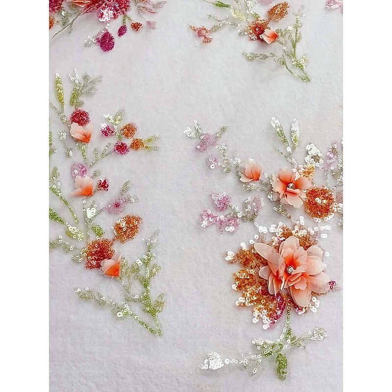 A-Line Cocktail Dresses High-low Dress Sequin Floral Lace Elegant Dress Formal Wedding Tea Length 3/4 Length Sleeve Crew Neck Dress Satin with Ruffles2