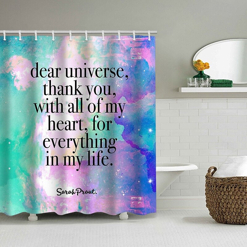 Fashionable Shower Curtain 180cm*180cm(70"*70"), Waterproof Polyester Bathroom Privacy Cover with 12 Hooks, Stylish Home Decor for Bath2