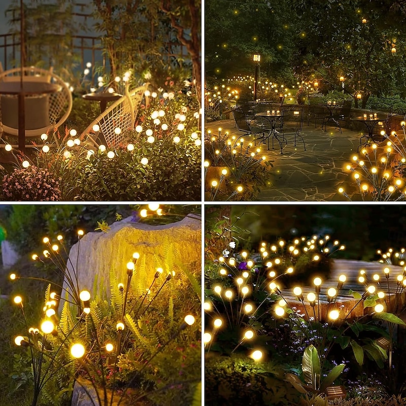 6 Pcs 4pcs 2pcs 1 W LED Solar Lights LED Flood Lights Pathway Lights & Lanterns Solar Powered 2 Modes Decorative Warm White 3 V Outdoor Lighting Courtyard Garden 10 LED Beads Christmas Halloween3