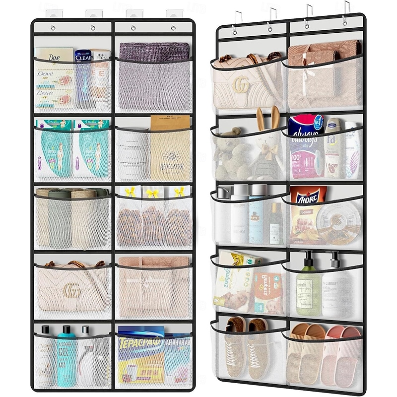 Hanging Shelves Over the Door Organizer Storage for Closet with 5 Pockets Organizer for Bedroom Bathroom3