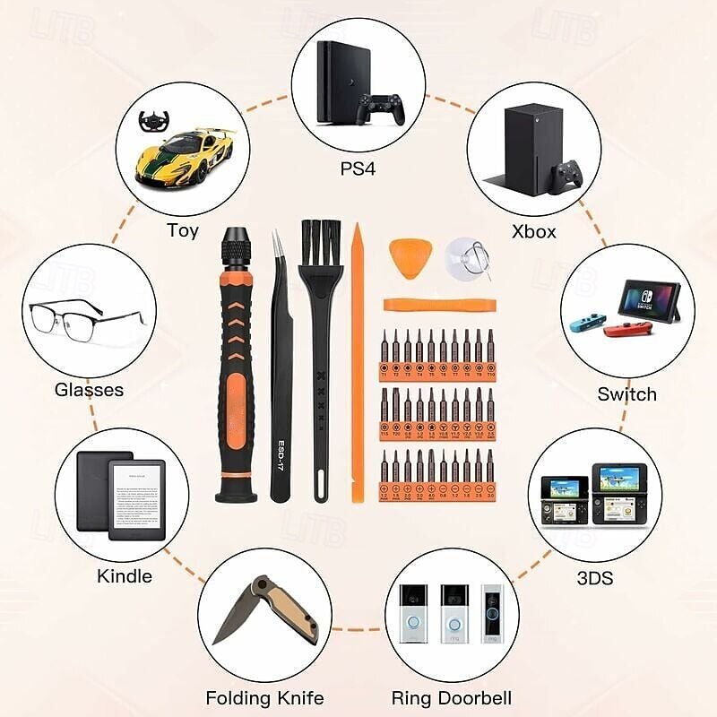 130 Piece Precision Screwdriver Kit Includes Torx T1 T2 T3 T4 T5 T6 T7 T8 T9 T10 T15 T20 and P2 P5 P6 Star Bits Ideal for iPhone Repairs4