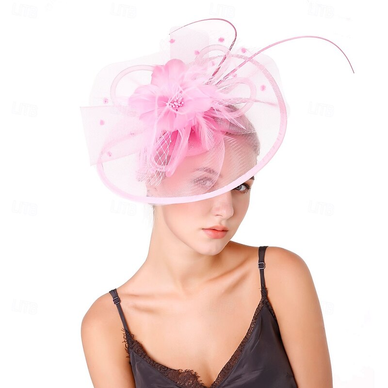 Fascinators Organza Fedora Hat Floppy Hat Veil Hat Tea Party Kentucky Derby Horse Race Ladies Day Cocktail Elegant Vintage Simple With Feather MiniSpot Headpiece Headwear3