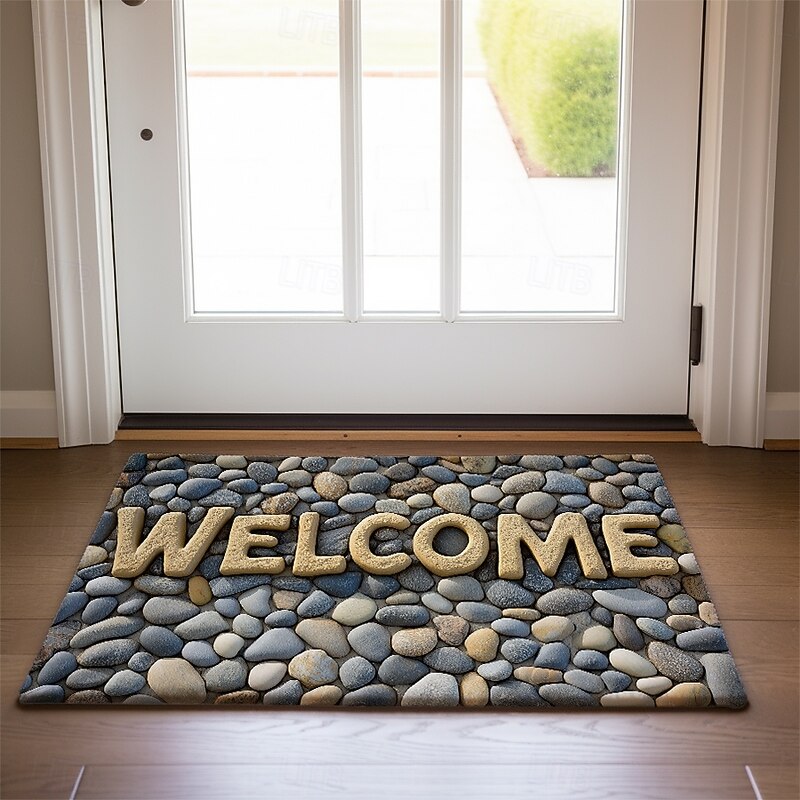 Cobblestone Doormat Kitchen Mat Floor Mat Non-Slip Area Rug Oil Proof Rug Indoor Outdoor Mat Bedroom Decor Bathroom Mat Entrance Rug4