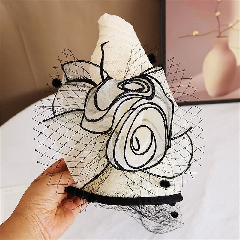 Hats Polyester Sun Hat Holiday Tea Party Horse Race Cocktail Elegant Vintage Sun Protection With Feather Floral Headpiece Headwear4