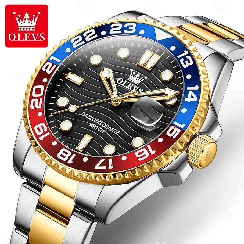OLEVS 3610 Brand Trendy Fashion Business Men's Watches Waterproof Stainless Steel TOP Quartz Watch2