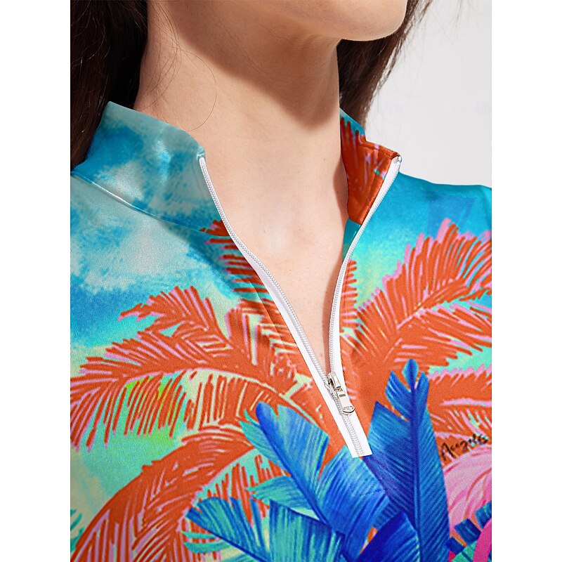 Women's Golf Polo Shirt Blue Sleeveless Top Ladies Golf Attire Clothes Outfits Wear Apparel3