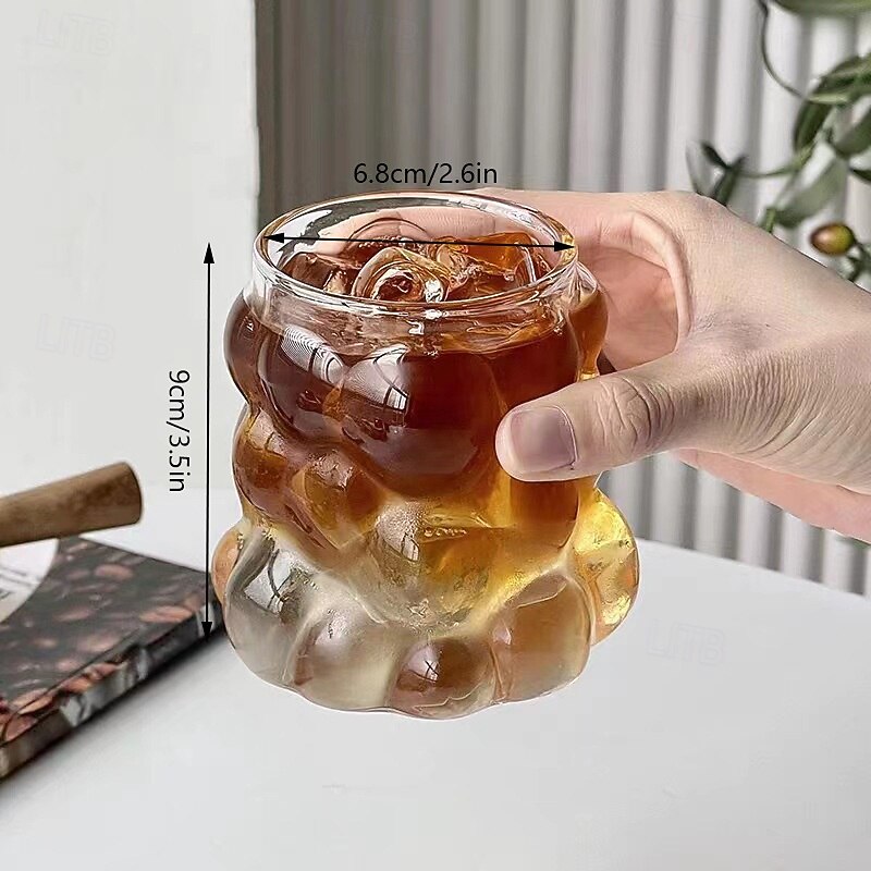 Grape-Shaped Glass Mug, High Borosilicate Glass Cup with Handle, Milk, Coffee, Tea, Breakfast Drinkware4