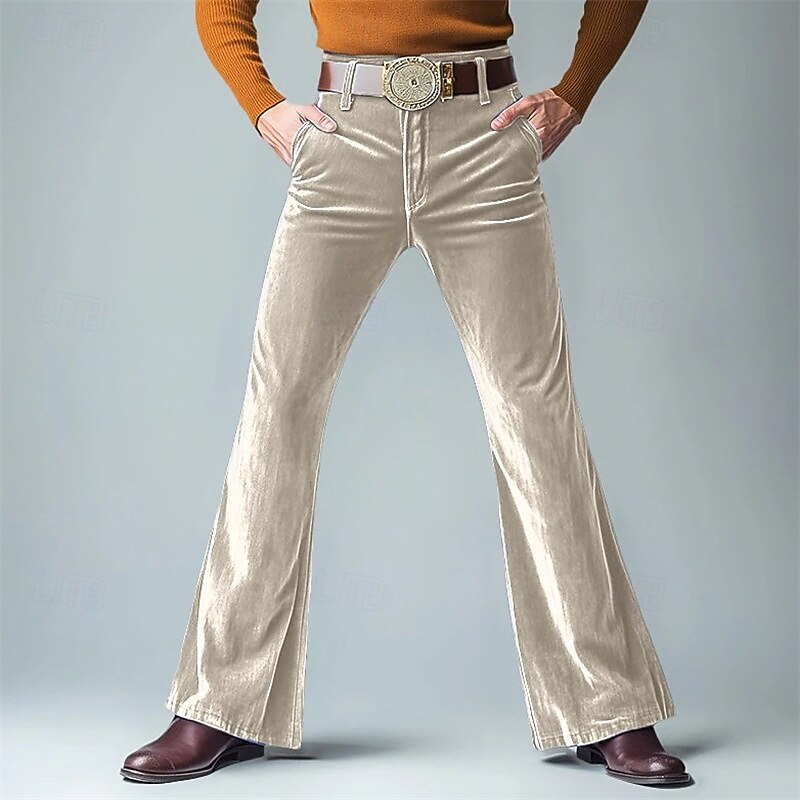 Retro Vintage 1970s Trousers Bell Bottom Pants Flared Trousers Hippie Disco Solid Color Fancy Dress Men's Halloween Carnival Party Dailywear Pride Parade Adults' Pants4