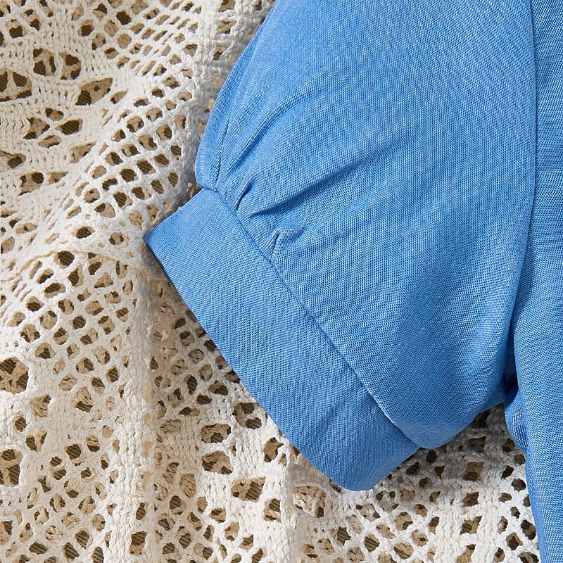 2 Pieces Kids Girls' Solid Color Dress Suits Set Sleeveless Fashion School 7-13 Years Summer White4